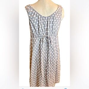 Baby Be Mine Maternity Nursing Dress Gray Button Front Tie waist S/M